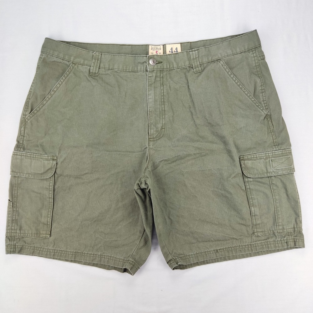RedHead Cargo Shorts Mens 44 Olive Green Ripstop Cotton Casual Rugged Outdoor